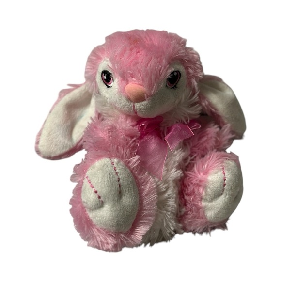 Dan Dee Collector's Choice Pink & White Fluffy Bunny Plush Easter Rabbit - Picture 1 of 4